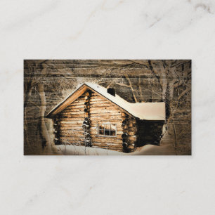 Rustic Log Cabin i Wilderness Visitkort