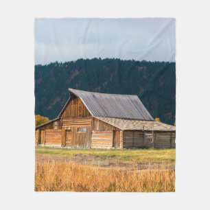 Rustic log Ladin i Grand Teton National Park i Wyo Fleecefilt