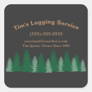 Rustic Logging Träd Company Service Fyrkantigt Klistermärke
