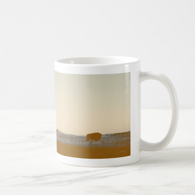 Rustic Lone Buffalo Photo från Badlands Kaffemugg (Höger)