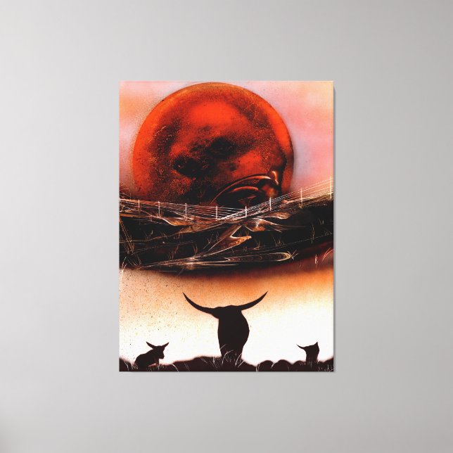 Rustic Longhorn Ranch Canvastryck (Framsida)