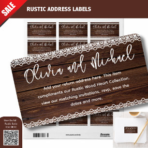 Rustic look Anpassningsbar Brand Returadress Bröll Adressetikett