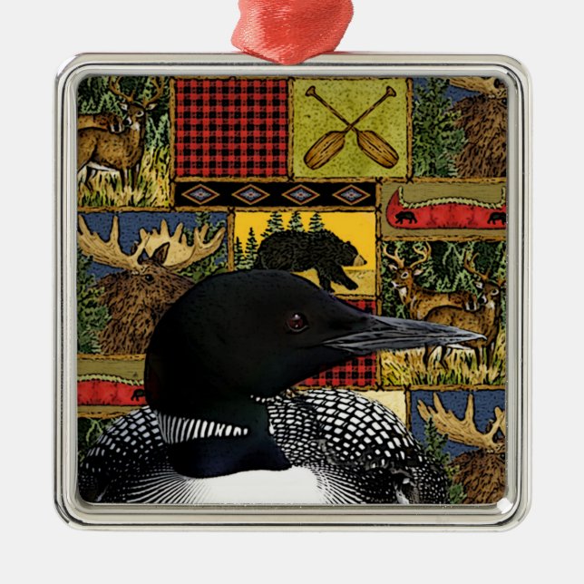 Rustic Loon Northwood Cabin Julgransprydnad Metall (Framsidan)