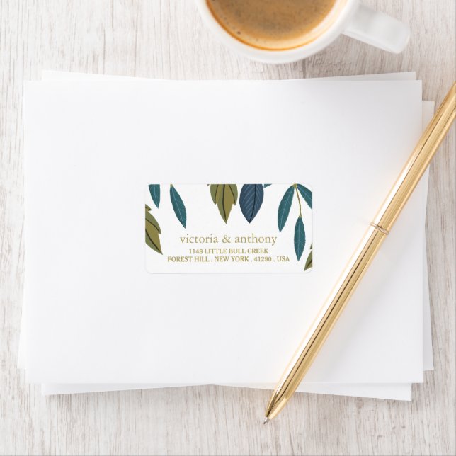 Rustic Löv Blommigt Bröllop Adressetikett (Insitu)