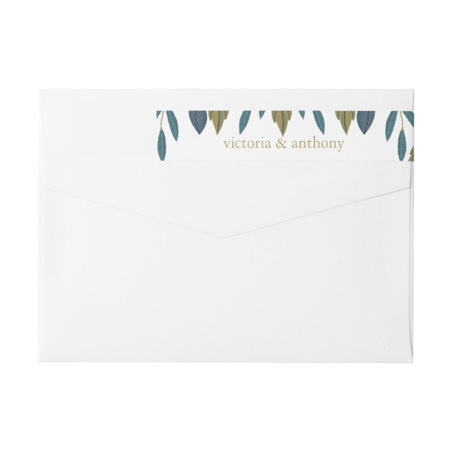 Rustic Löv Blommigt Bröllop Etikettband (Baksidan)