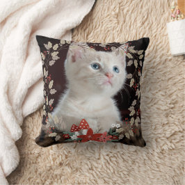Rustic Löv Cat Pet Photo Wandan God jul Kudde