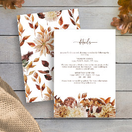 Rustic Löv Fall Wedding Tilläggskort