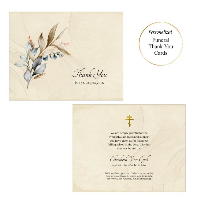 Rustic Löv ortodox Christian Funeral Tack Kort (Skapare uppladdad)