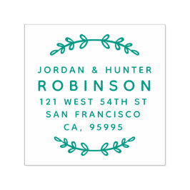 Rustic Löv Round Married Couple Returadress Självfärgande Stämpel