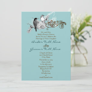 Rustic Lovebird Wedding bjudande Inbjudningar