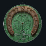 Rustic Lucky Horse Shoe Irish Family Anpassningsba Darttavla<br><div class="desc">Anpassa den med din familj namn och fastställa år eller datum i två färg-ton med svart och vitt.</div>