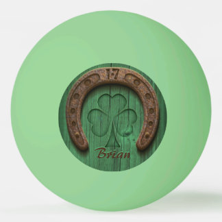 Rustic Lucky Horse Shoe Irish Personalized Pingisboll