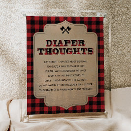 Rustic Lumberjack Baby Shower Diaper Thouaper Poster