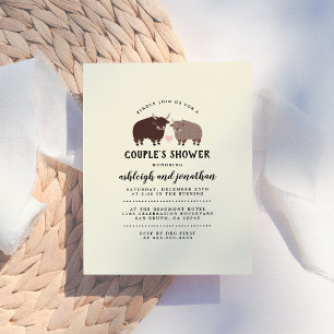 Rustic Lumberjack Bison Coupples babyskor Inbjudan Vykort