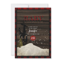 Rustic Lumberjack Buffalo Plade Stag Baby Shower