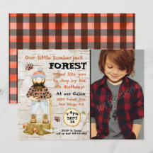 Rustic Lumberjack-fotoinbjudningar