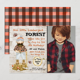 Rustic Lumberjack-fotoinbjudningar Inbjudningar
