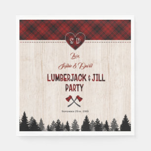Rustic LumberJack och Jill Bröllop Couple Shower Pappersservett