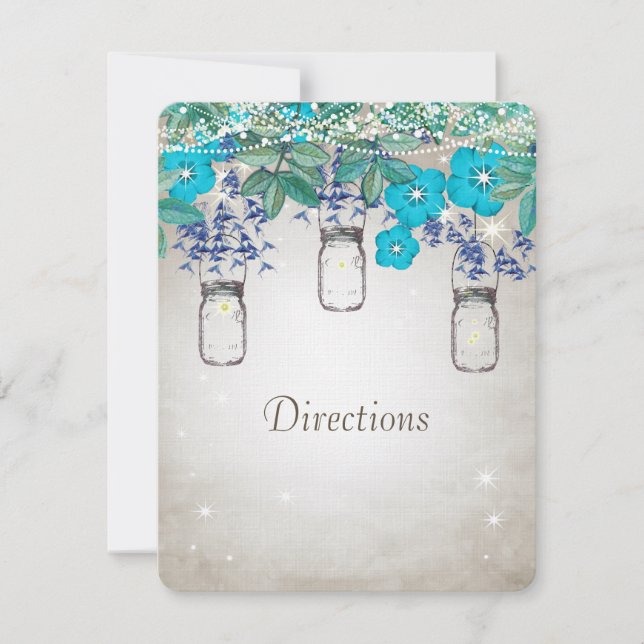 Rustic Luxe Mason Burk marinturkos Inbjudningar (Framsida)