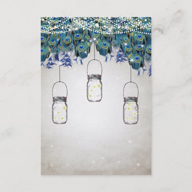 Rustic Luxe Mason Burk marinturkos Peacock Tilläggskort (Baksida)