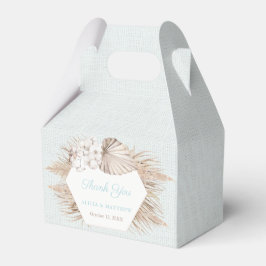 Rustic Luxe Pampas Grass Teal Möhippa favor Presentaskar