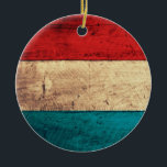 Rustic Luxembourg Flagga Julgransprydnad Keramik<br><div class="desc">Rustic Wood Luxembourg Flagga; Luxemburg; avvanda; vintage;</div>