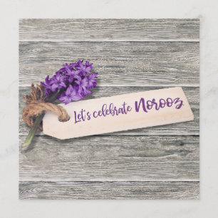 Rustic Lycklig Noroz Hyacint - inbjudan