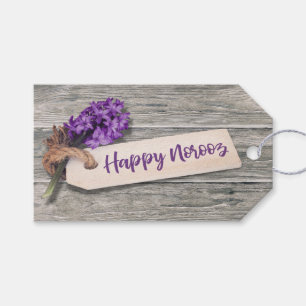 Rustic Lycklig Noroz Hyacinth - Gift Märkre Presentetikett