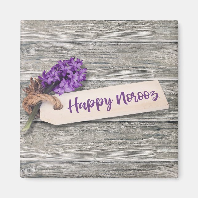 Rustic Lycklig Noroz Hyacinth - Magnet (Framsidan)