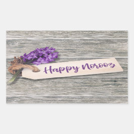Rustic Lycklig Noroz Hyacinth - Sticker Rektangulärt Klistermärke