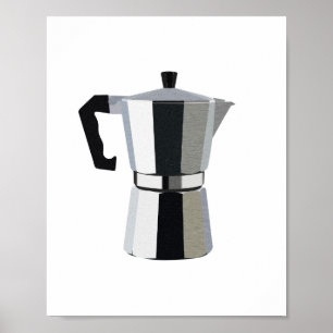 Rustic macchinetta Italienska kaffespresso art Poster