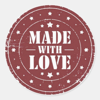 Rustic “Made With Love” – Handmade Small Business Runt Klistermärke