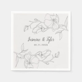 Rustic Magnolia Flowers, sommar Bröllop Pappersservett