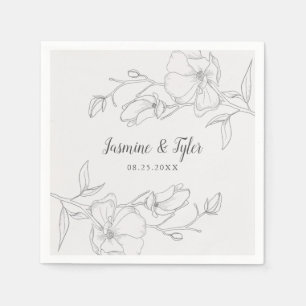 Rustic Magnolia Flowers, sommar Bröllop Pappersservett