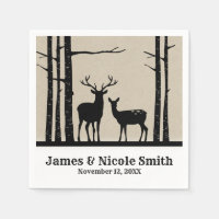 Rustic Male Female Doe Hjort Black Birch Bröllop