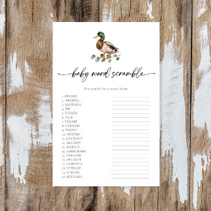 Rustic Mallard Anka Baby Shower Baby Ord-skandal