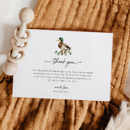 Rustic Mallard Anka Little Duckling Baby Shower Tack Kort
