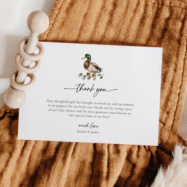 Rustic Mallard Anka Little Duckling Baby Shower Tack Kort (Skapare uppladdad)