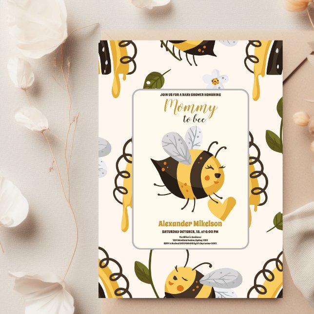 Rustic Mama till Bee Baby Shower Inbjudningar (Skapare uppladdad)
