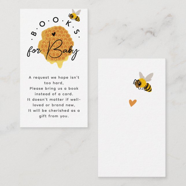 Rustic Mamma Att Bli Bee Babyfirande Böcker För Be Tilläggskort (Fram/baksida)