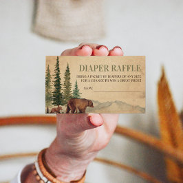 Rustic Mamma & Baby Bear Diaper Raffle Tilläggskort
