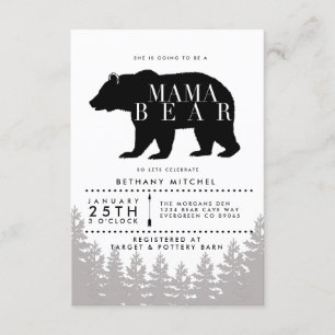 Rustic Mamma Bear Babyskor Inbjudan