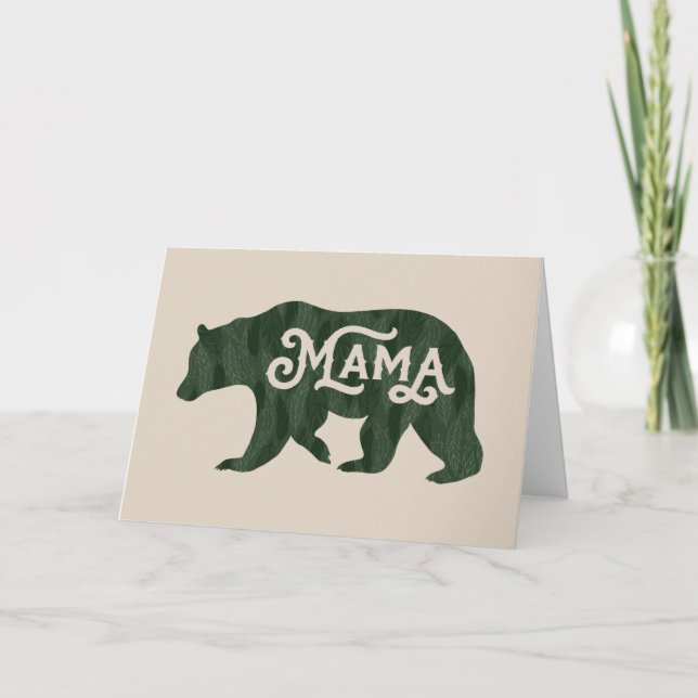 Rustic Mamma Bear Silhouette Mors dag Kort (Framsida)