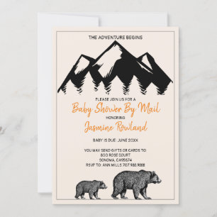 Rustic Mamma och Baby Bear Baby Shower Inbjudningar