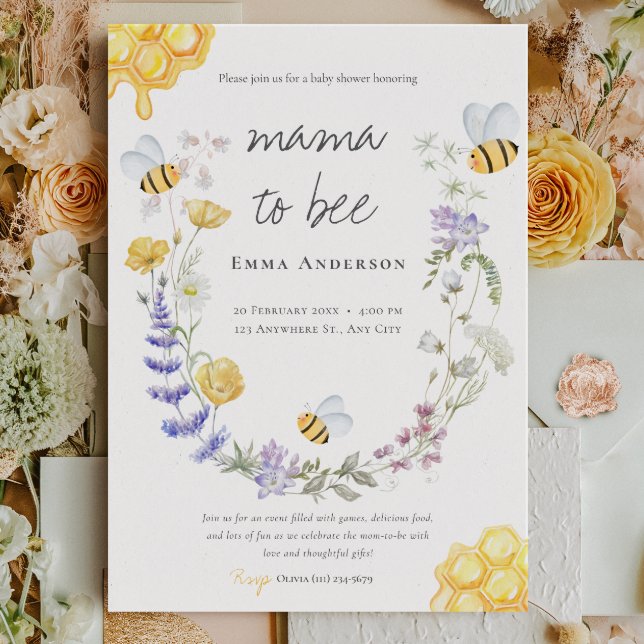 Rustic Mamma till biblommor Baby Shower Inbjudningar (Skapare uppladdad)