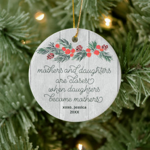 Rustic Mammor & Daughters Personlig Gravid Julgransprydnad Keramik