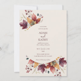 Rustic Maple Leaf Arch Fall Wedding Invitation Inbjudningar