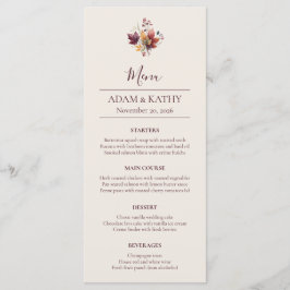 Rustic Maple Leaf Fall Wedding Menu Card Meny