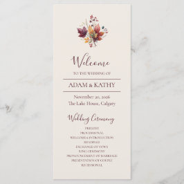 Rustic Maple Leaf Fall Wedding Program