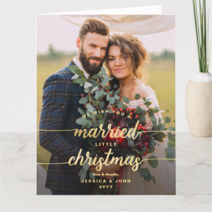 Rustic Married Little jul Bröllop Tack Kort